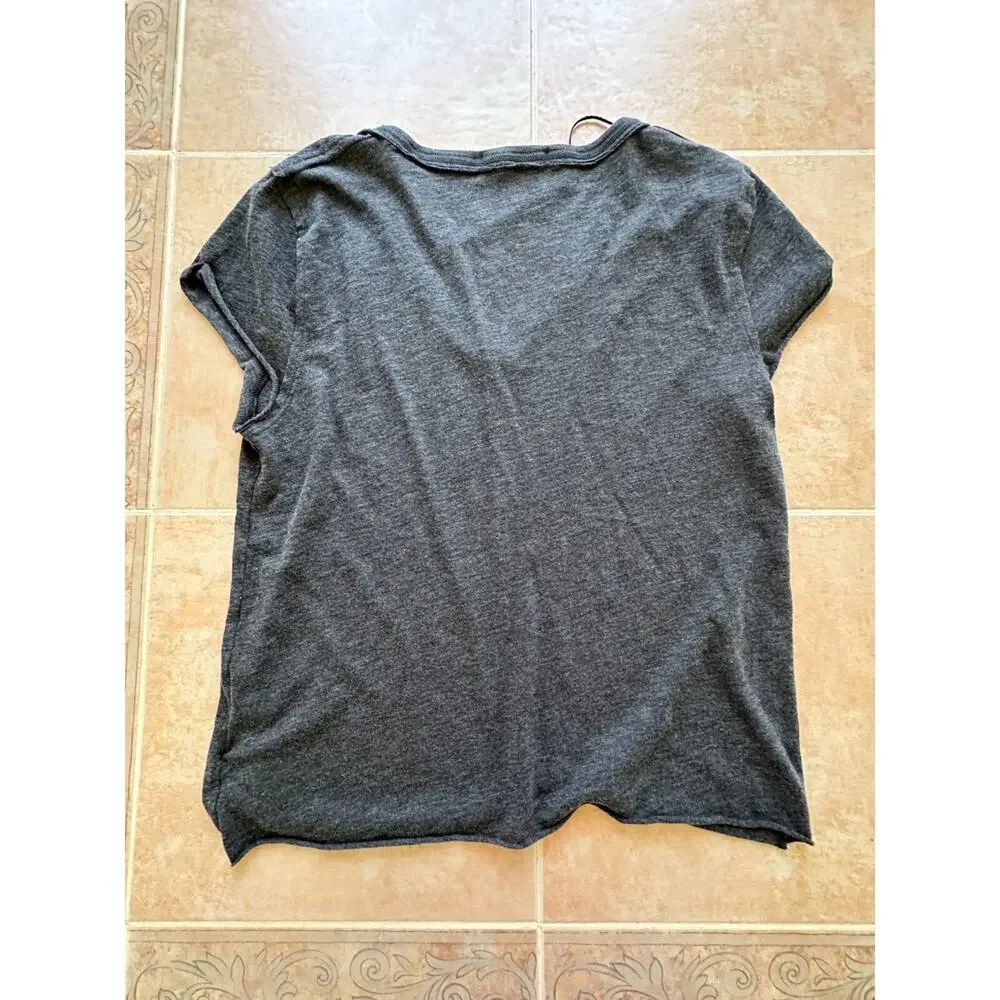 Free People We the Free Kaylen V Neck Short Sleeve‎ T-Shirt Black size: S -NEW!